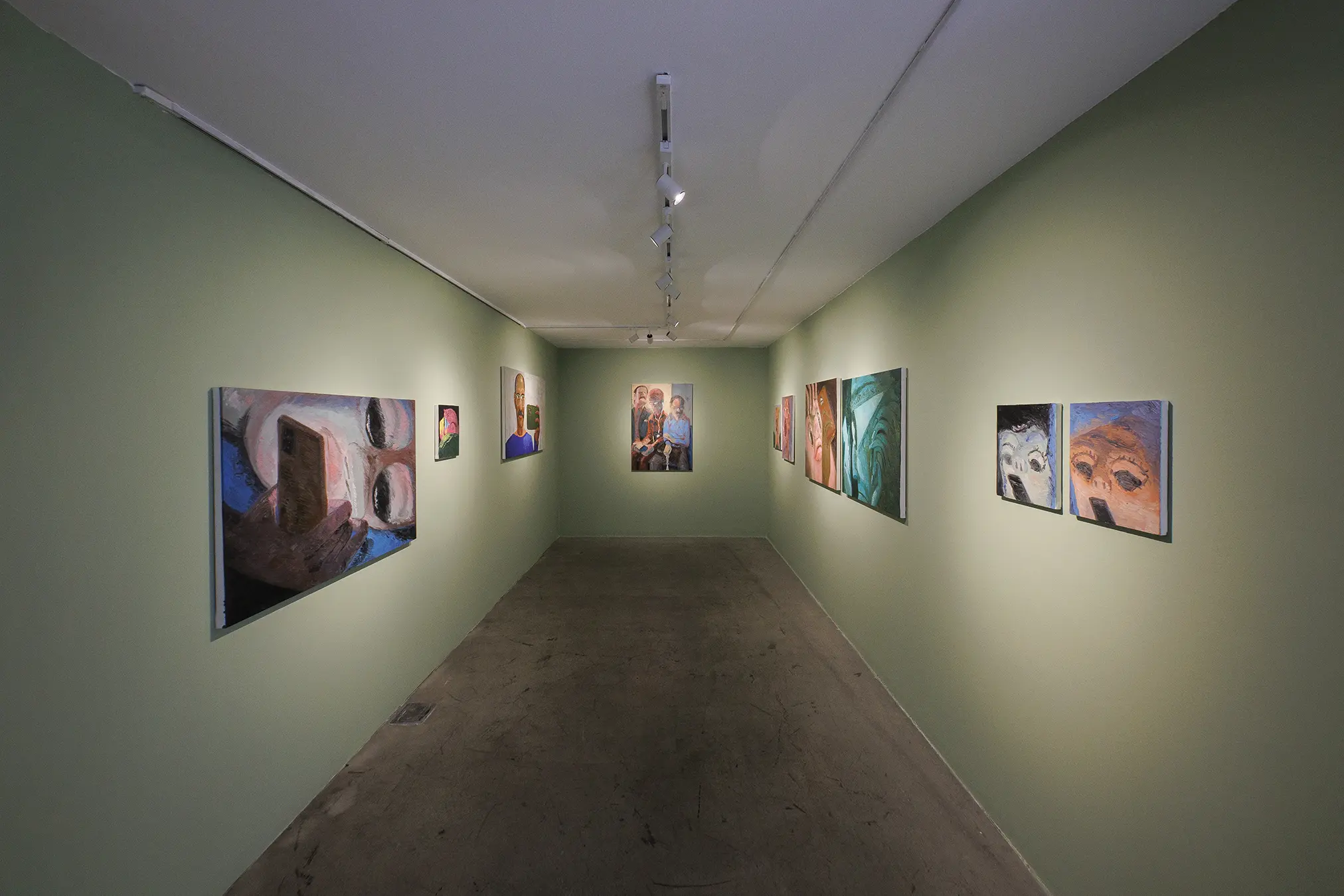 Installation View of Brutality of Physics a solo exhibition of works by Milad Mousavi at Dastan's Basement.